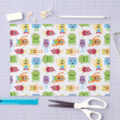 かわいく小さいモンスターのパーティーパターン 薄葉紙 (クラフト)