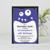 かわいく小さいモンスターの強打の誕生会の青 招待状 (スタンド正面)