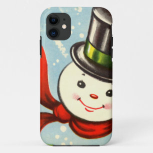 かわいく小さいレトロの雪だるま iPhone 11 ケース