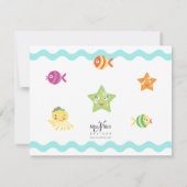 かわいく小さい人魚のメッセージカード2 サンキューカード (裏面)