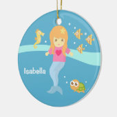 かわいく小さい人魚の海の創造物の女の子部屋 セラミックオーナメント (左)
