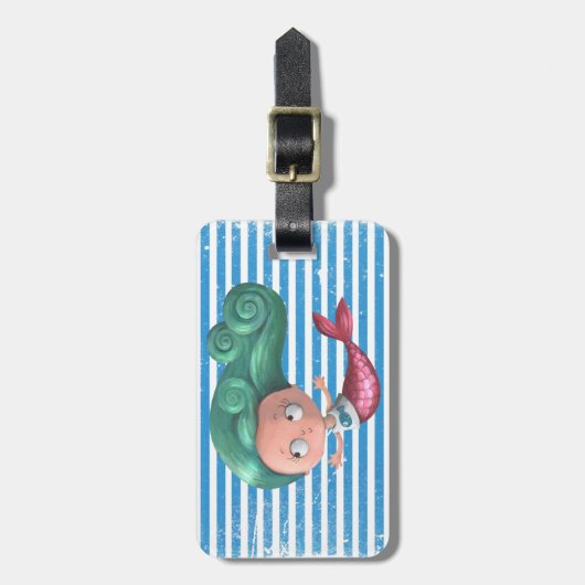 かわいく小さい人魚 ラゲッジタグ (正面縦)