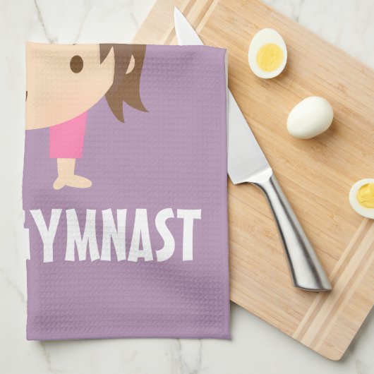 かわいく小さい体育専門家の女の子の体操の姿勢 キッチンタオル (四つ折り)
