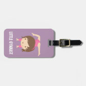 かわいく小さい体育専門家の女の子の体操の姿勢 ラゲッジタグ (正面横)