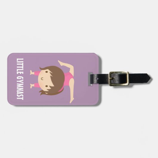 かわいく小さい体育専門家の女の子の体操の姿勢 ラゲッジタグ (正面横)