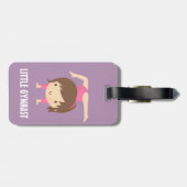 かわいく小さい体育専門家の女の子の体操の姿勢 ラゲッジタグ (裏面横)