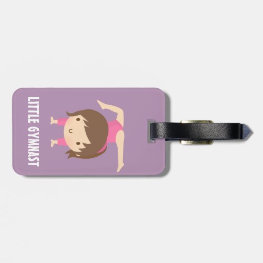 かわいく小さい体育専門家の女の子の体操の姿勢 ラゲッジタグ (裏面横)