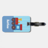 かわいく小さい列車の子供のパーソナライズな荷物のラベル ラゲッジタグ (裏面横)