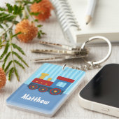 かわいく小さい列車はパーソナライズなKeychainをからかいます キーホルダー (正面右)