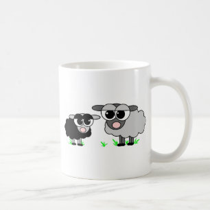 かわいく小さい厄介ものおよびBigGrayのヒツジ コーヒーマグカップ