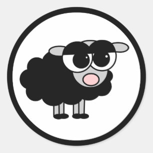 かわいく小さい厄介ものの白黒ステッカー ラウンドシール