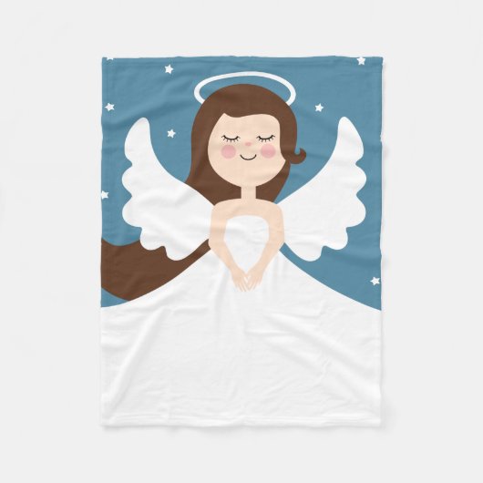 かわいく小さい天使 フリースブランケット (正面)