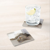 かわいく小さい子ネコ スクエアペーパーコースター (インサイチュ)