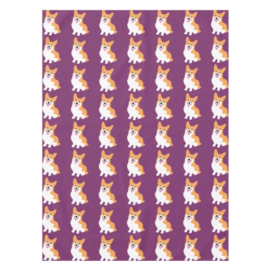 かわいく小さい微笑のコーギーの子犬 テーブルクロス (正面)