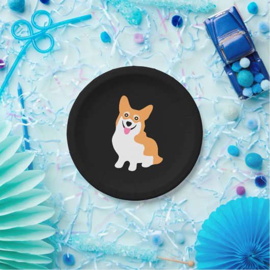 かわいく小さい微笑のコーギーの子犬 ペーパープレート (パーティー)