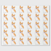 かわいく小さい微笑のコーギーの子犬 ラッピングペーパー (フラット)