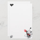 かわいく小さい悪魔の女の子 便箋 (正面/裏面)