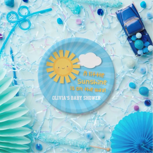 かわいく小さい日光のベビーシャワーの供給 ペーパープレート (パーティー)