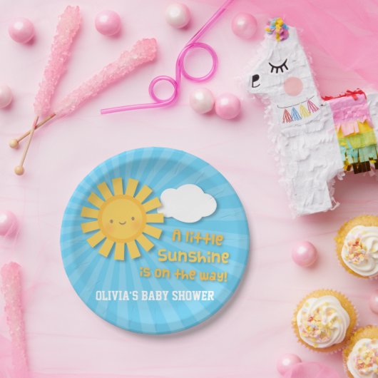 かわいく小さい日光のベビーシャワーの供給 ペーパープレート (パーティー)