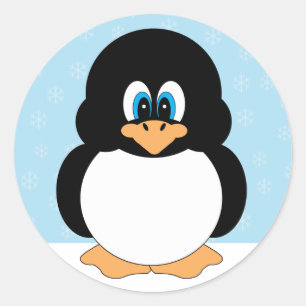 かわいく小さい漫画のペンギンのステッカー ラウンドシール