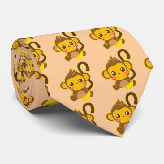 かわいく小さい猿 ネクタイ (ロール)