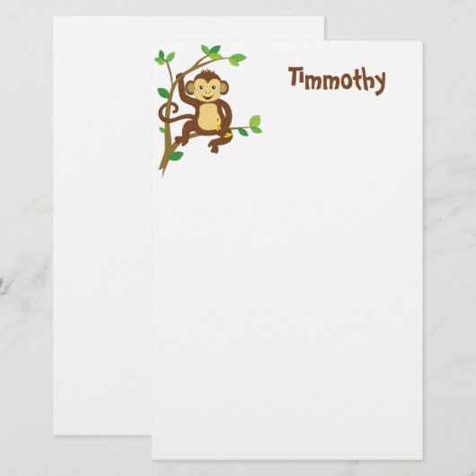 かわいく小さい猿 便箋 (正面/裏面)