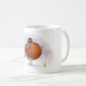 かわいく小さい脂肪質のロビン コーヒーマグカップ (正面右)