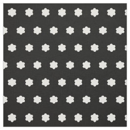 かわいく小さい花の白黒花柄 ファブリック