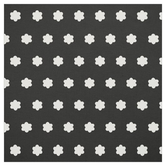 かわいく小さい花の白黒花柄 ファブリック (見本)