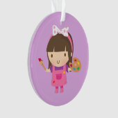 かわいく小さい芸術家ペインターの女の子部屋の装飾 オーナメント (正面)