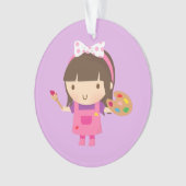 かわいく小さい芸術家ペインターの女の子部屋の装飾 オーナメント (正面)