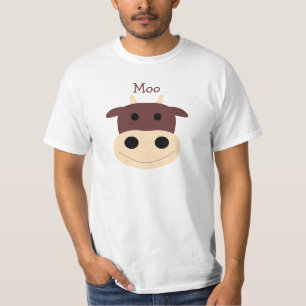 かわいく小さい茶色牛メンズTシャツ Tシャツ