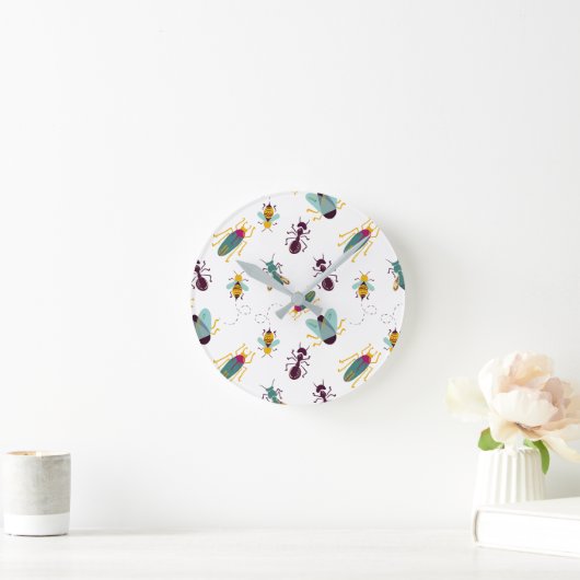 かわいく小さい虫の昆虫の柱時計 ラウンド壁時計 (ホーム)