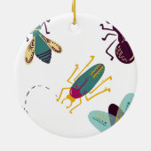 かわいく小さい虫の昆虫 セラミックオーナメント (裏面)