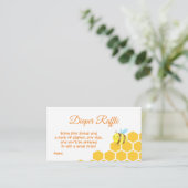 かわいく小さい蜂のベビーシャワーのおむつのラッフル エンクロージャーカード (スタンド正面)