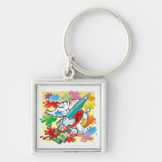 かわいく小さい象の絵画 キーホルダー
