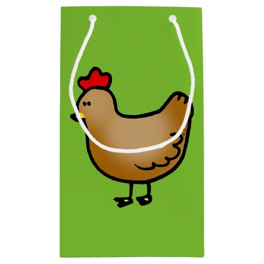 かわいく小さい農場の鶏の雌鶏 スモールペーパーバッグ (裏面)