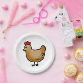 かわいく小さい農場の鶏の雌鶏 ペーパープレート (パーティー)