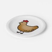 かわいく小さい農場の鶏の雌鶏 ペーパープレート (アングル)