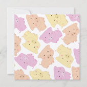 かわいく小さく豚のようなブタの誕生会の招待 招待状 (正面)