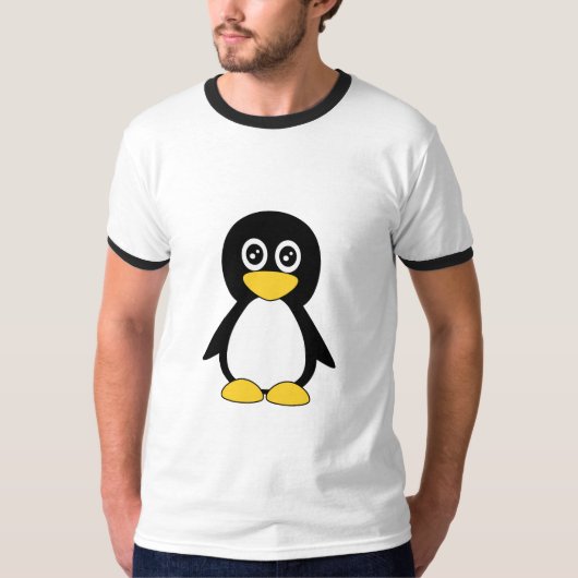 かわいく小さく黒いペンギン Tシャツ (正面)