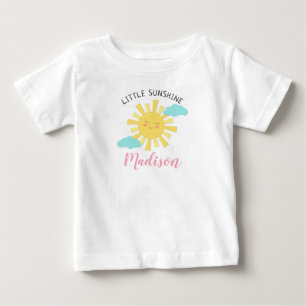 かわいく幸せで小さい日光はワイシャツの子供を個人化します ベビーTシャツ