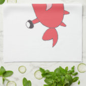 かわいく幸せで赤いカニ キッチンタオル (折り畳み)