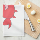 かわいく幸せで赤いカニ キッチンタオル (四つ折り)