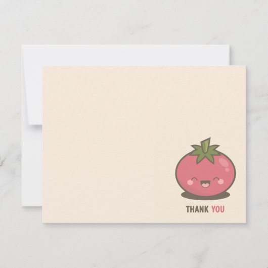 かわいく幸せなかわいいのトマトは感謝していしています サンキューカード (正面)