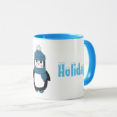 かわいく幸せな休日の冬のペンギンのコーヒー・マグ マグカップ (正面右)