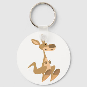 かわいく幸せな漫画のカンガルーKeychain キーホルダー