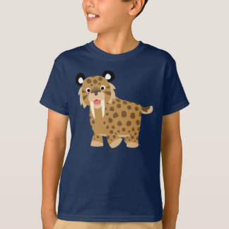 かわいく幸せな漫画のSmilodonの子供のTシャツ Tシャツ