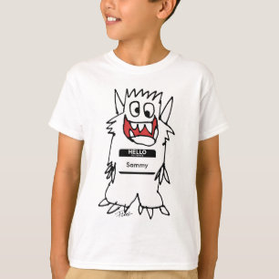 かわいく幸せな漫画モンスターの男の子のTシャツ Tシャツ