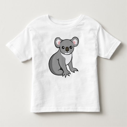 かわいく幸せな灰色のコアラのスケッチの幼児のユニセックスなワイシャツ トドラーTシャツ (正面)